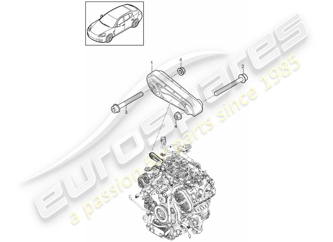 porsche 2013 (panamera 970) engine suspension part diagram