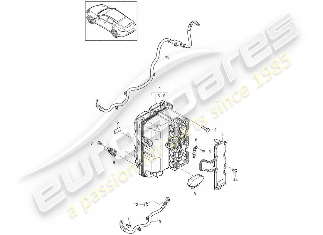 porsche panamera 970 (2016) power and control electronics- part diagram