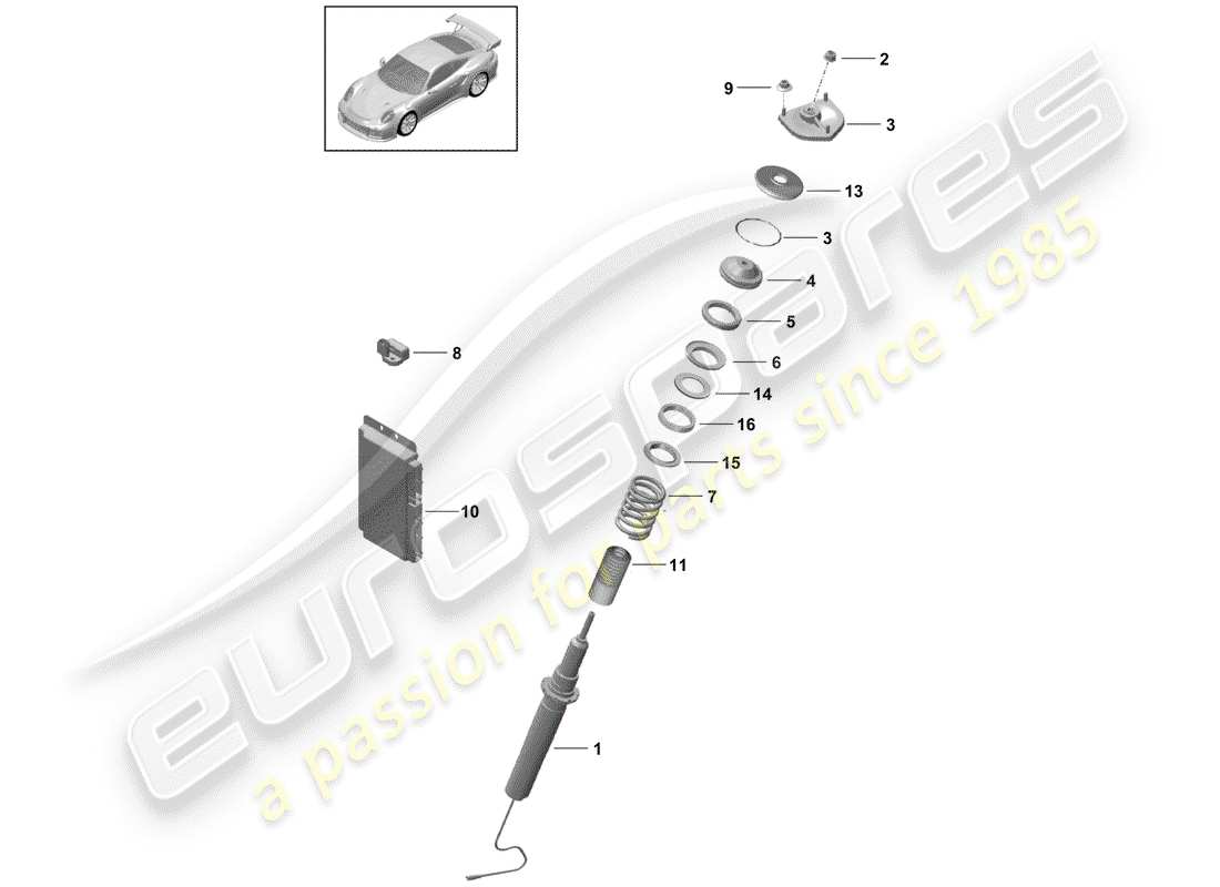 porsche 2019 (991-2 turbo) vibration damper part diagram