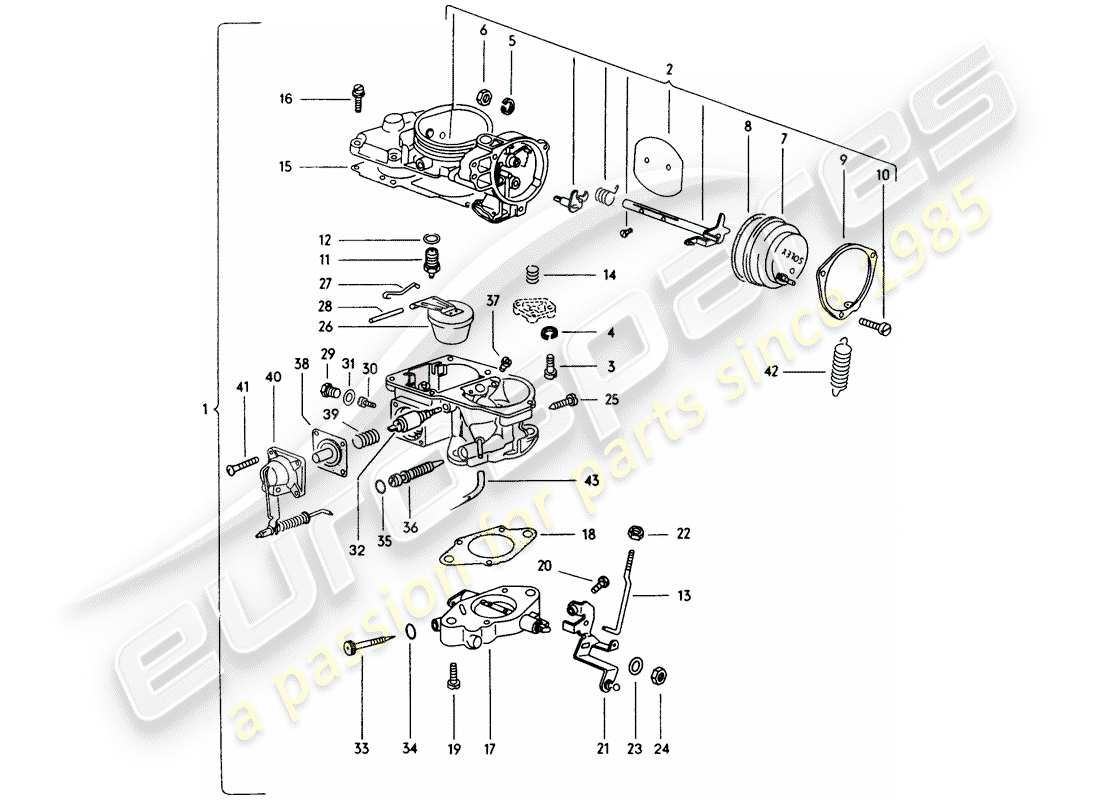 porsche 1975 (914) carburetor part diagram