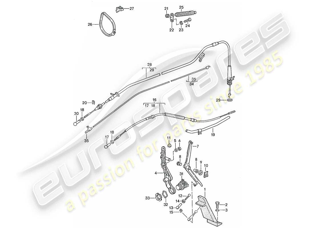 porsche 1989 (928) throttle control part diagram