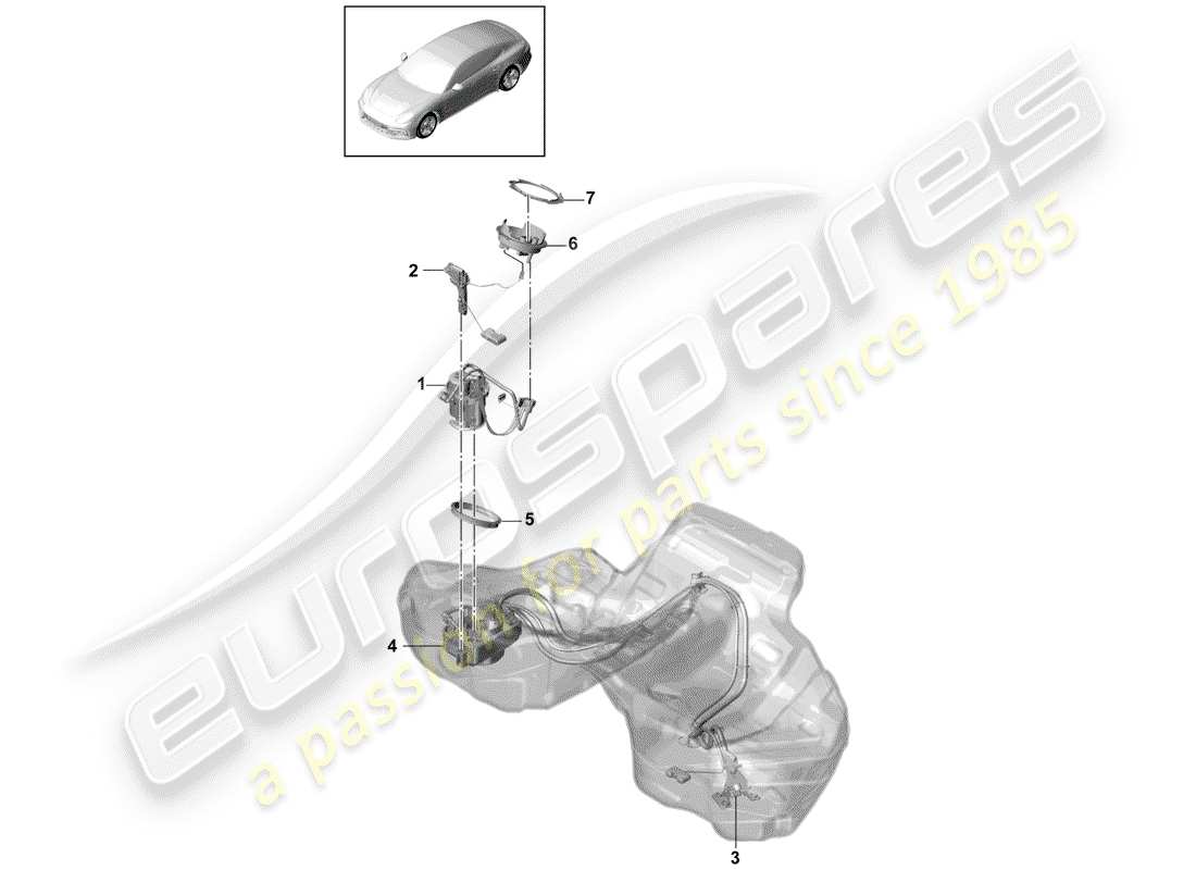 porsche 2018 (panamera 971-1) fuel pump part diagram