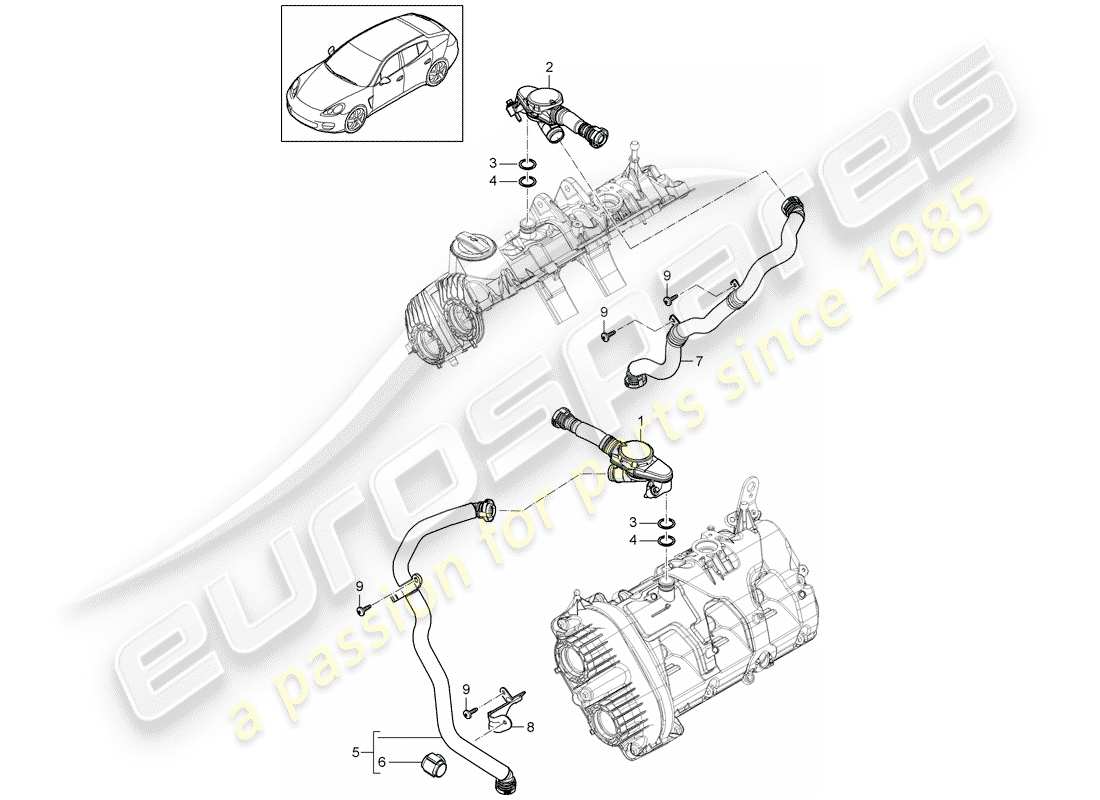 porsche panamera 970 (2016) crankcase part diagram