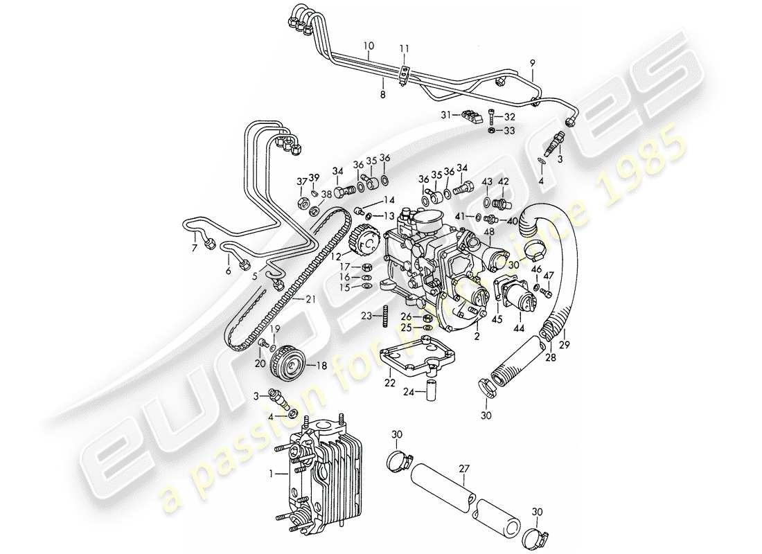 porsche 1967 (911/912) injection system - cylinder head - and - injection pump - d - mj 1969>> part diagram