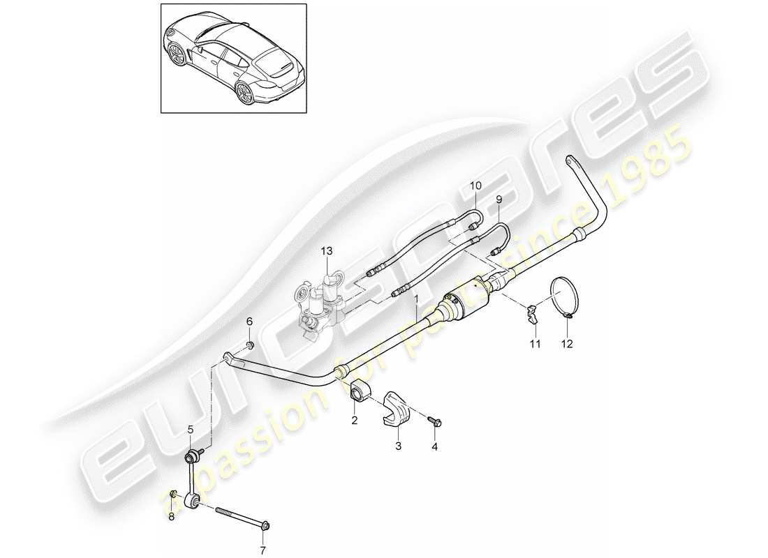 porsche 2012 (panamera 970) stabilizer part diagram