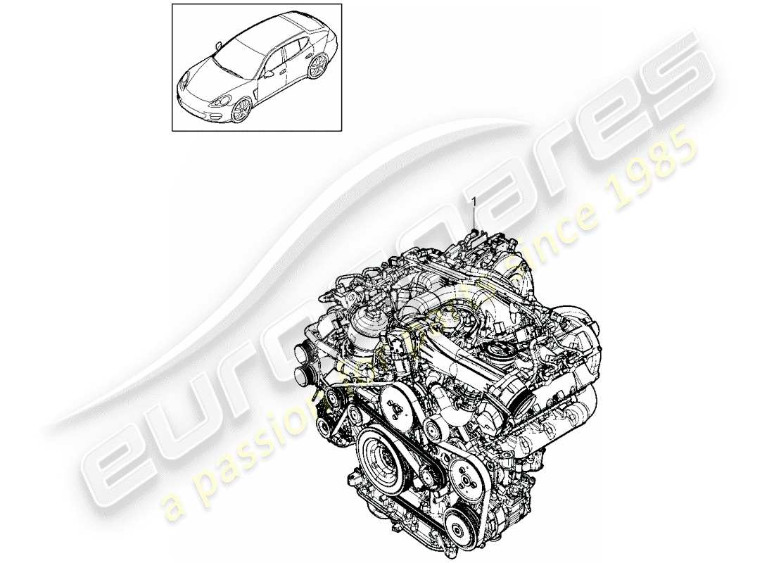 porsche 2016 (panamera 970) replacement engine part diagram