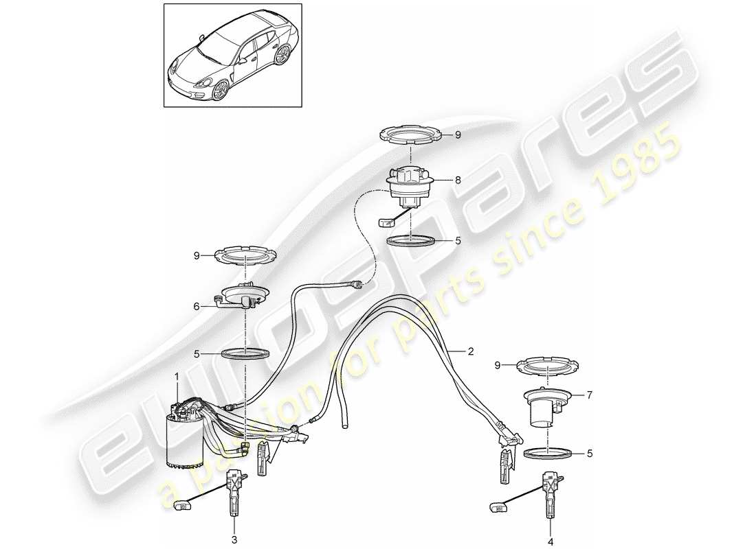 porsche 2016 (panamera 970) fuel tank part diagram