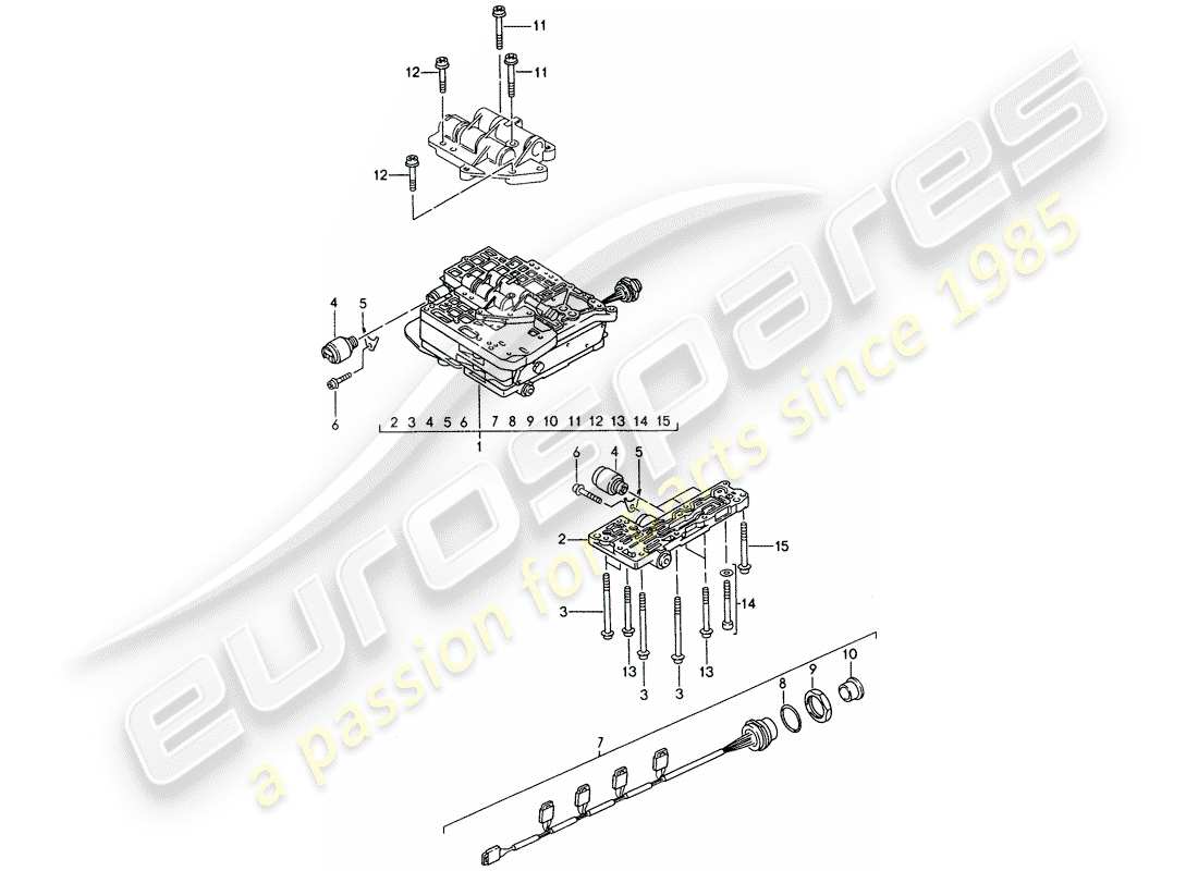 porsche 1994 (968) tiptronic - switch unit - solenoid valve part diagram