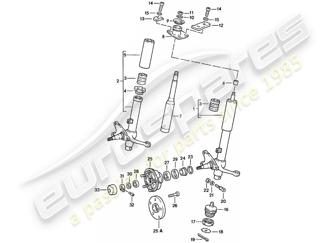 porsche 1981 (911) shock absorber strut - lubricants part diagram