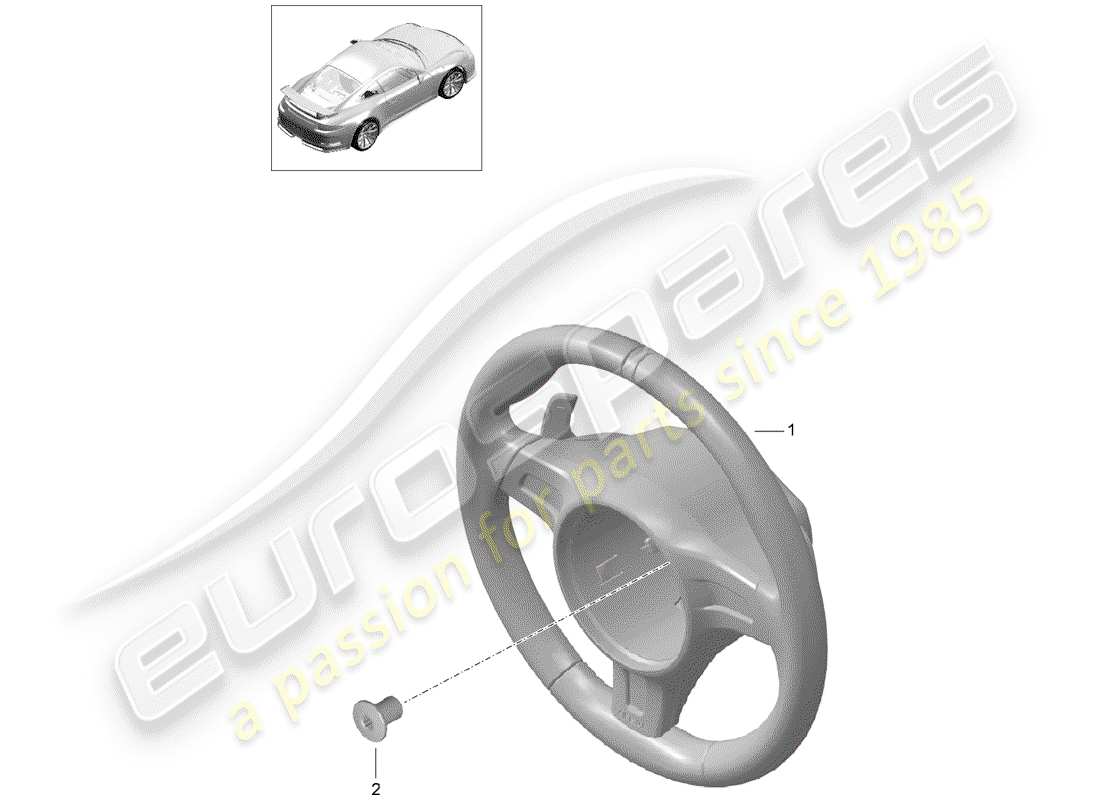 porsche 991r/gt3/rs (2018) steering wheel part diagram