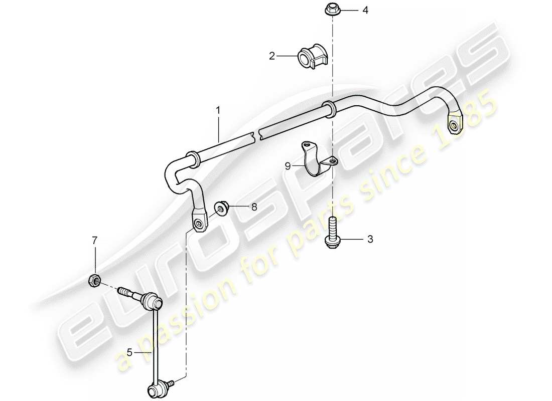 porsche 2007 (997-1 turbo / gt2) stabilizer parts diagram