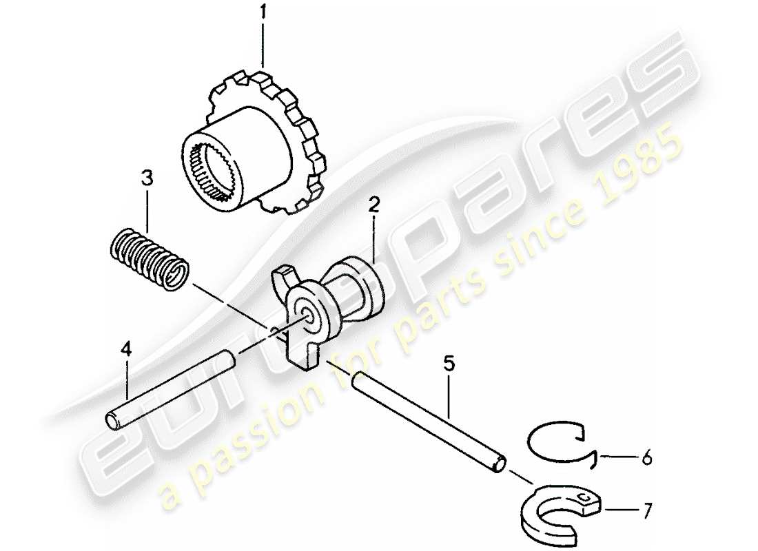porsche 968 (1992) tiptronic - parking lock parts diagram