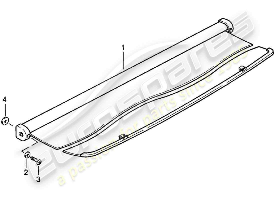 porsche 1983 (924) luggage compartment cover part diagram