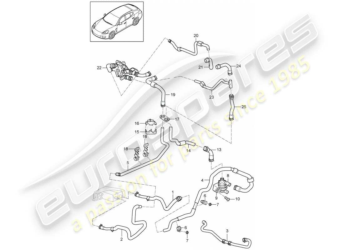 porsche panamera 970 (2015) hybrid part diagram