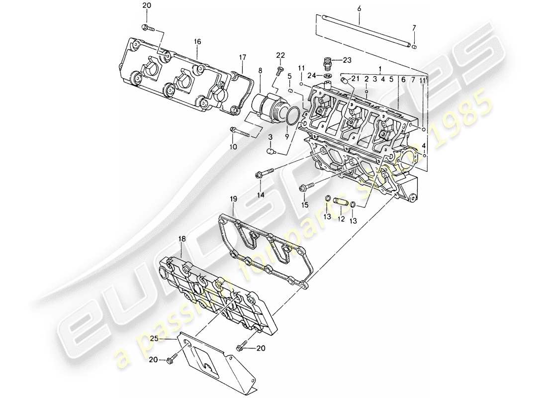 porsche 1998 (993) camshaft housing parts diagram