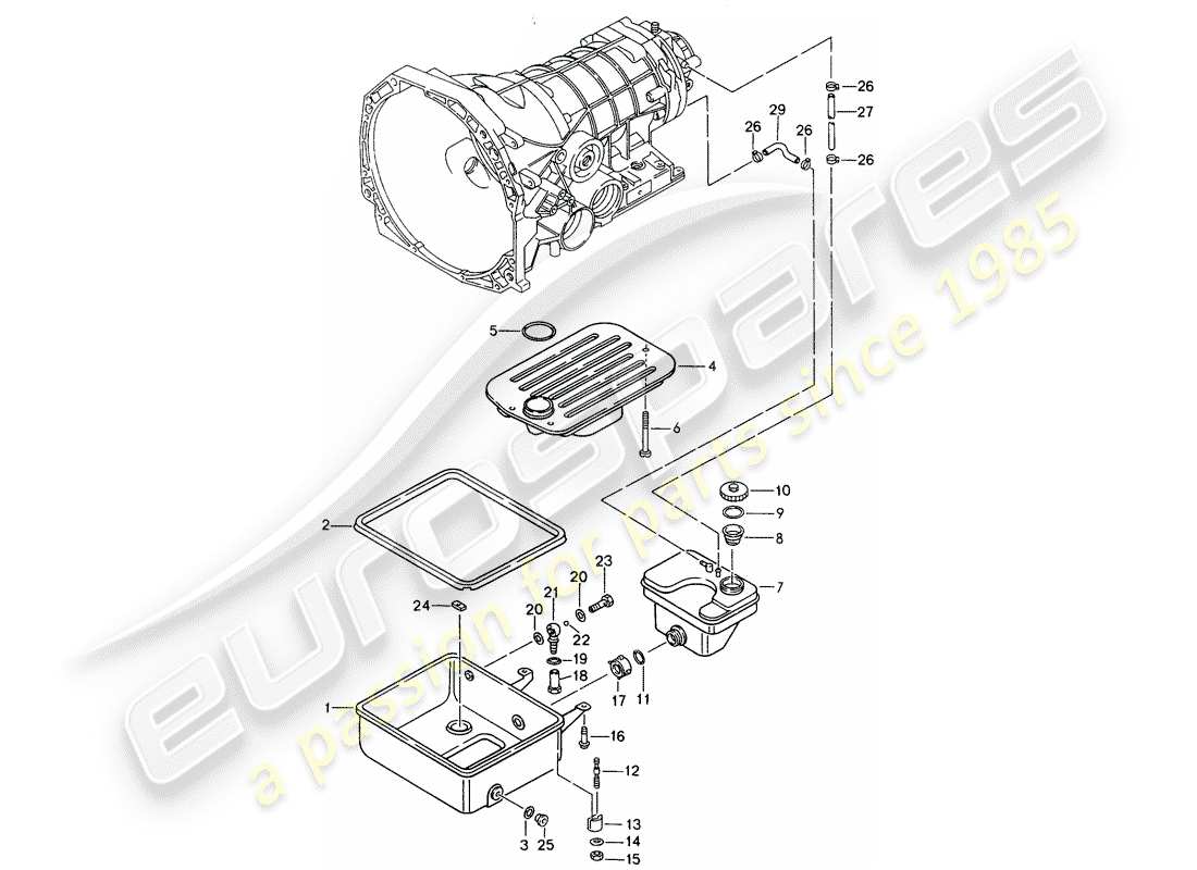 porsche 1994 (968) tiptronic - oil pan - oil strainer part diagram