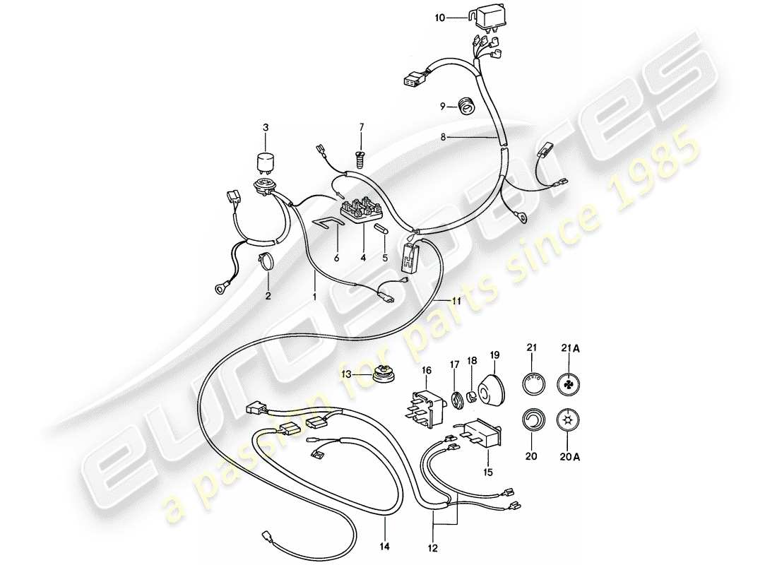porsche 1985 (911) electrical components - for - air conditioner part diagram