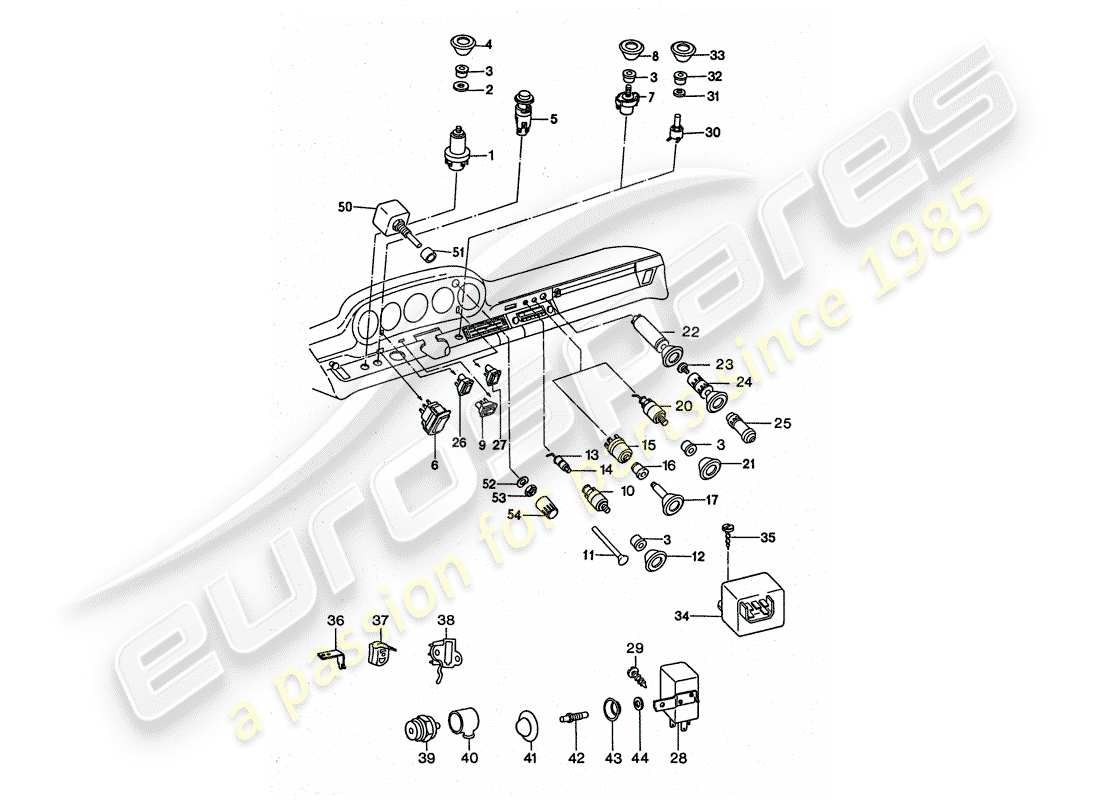 porsche 911 turbo (1977) switch part diagram