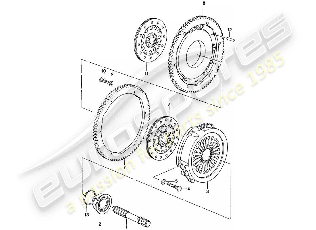 porsche 1982 (928) clutch part diagram