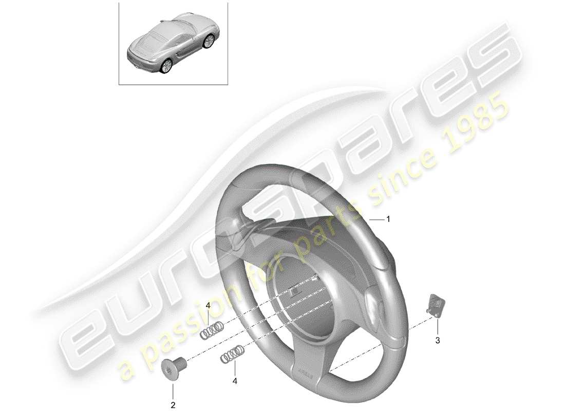 porsche 2014 (981 cayman) steering wheels part diagram