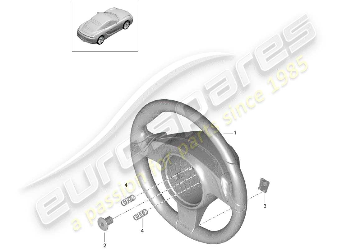 porsche cayman 981 (2014) steering wheels part diagram