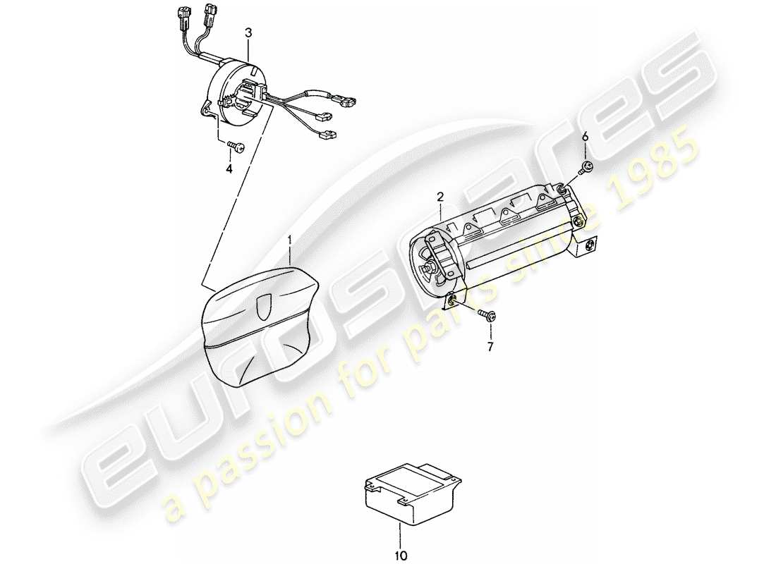 porsche 1995 (993) airbag - see technical information - gr.6 nr.5/96 part diagram