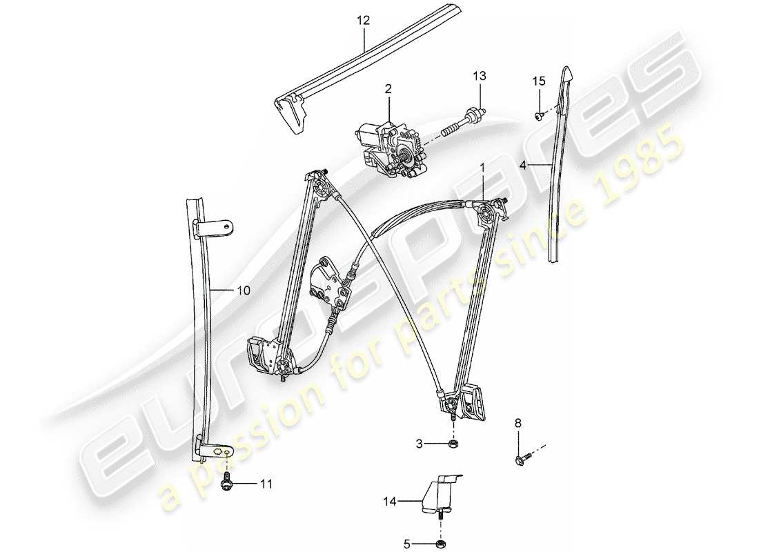 porsche 2005 (carrera gt) window regulator part diagram