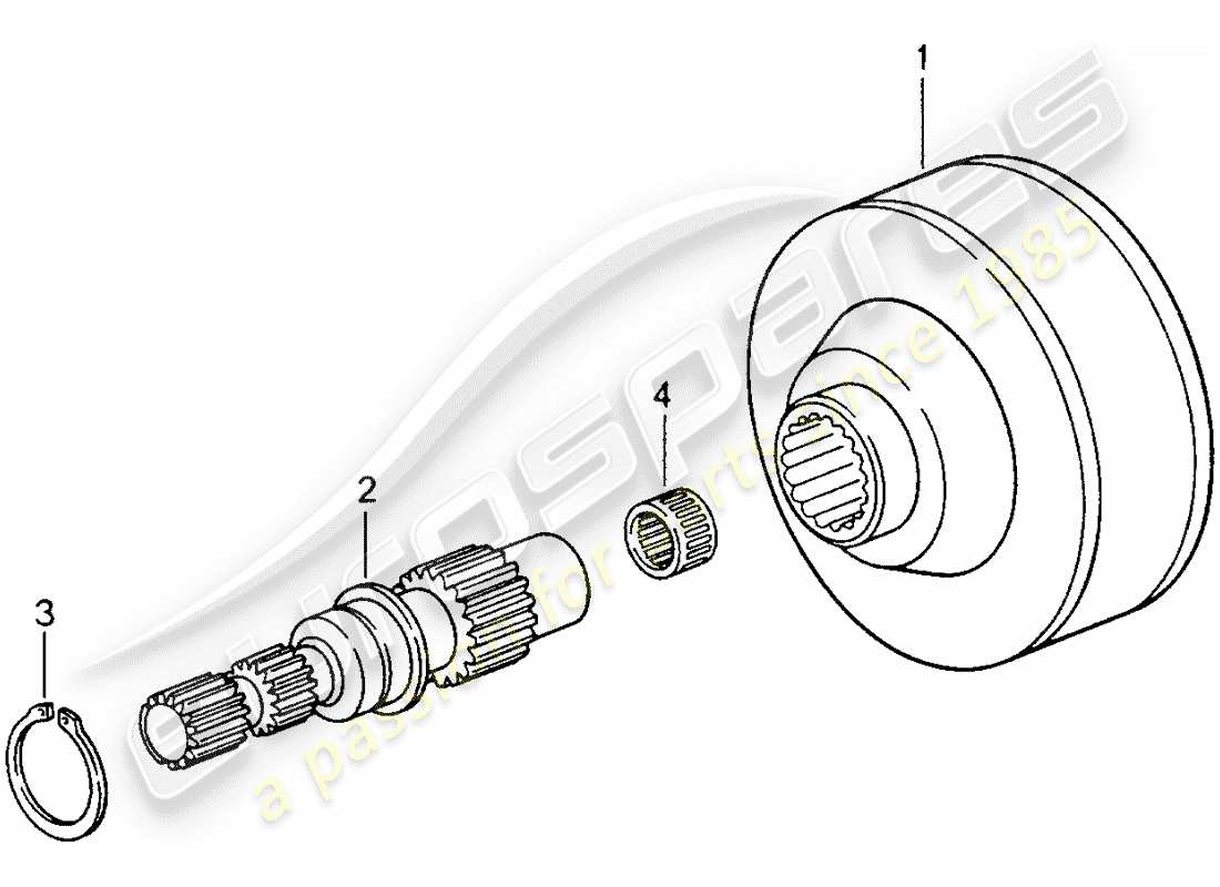 porsche 1998 (993) viscous clutch parts diagram