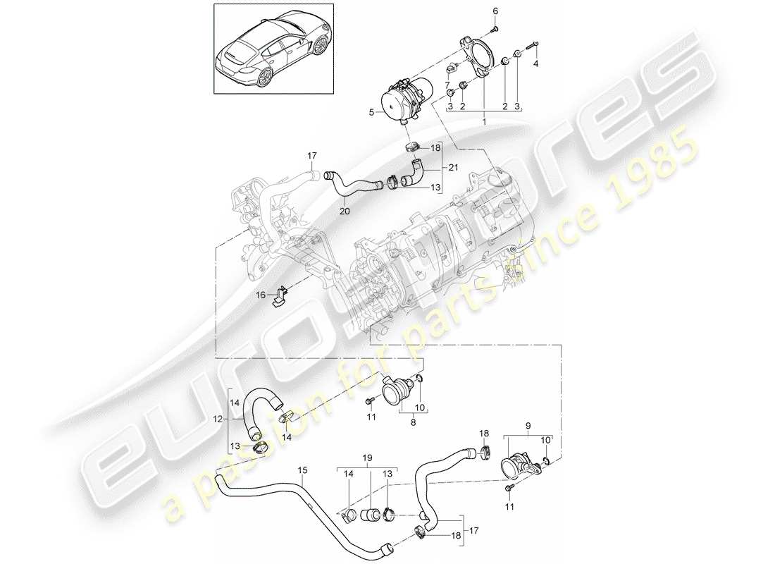 porsche 2014 (panamera 970) exhaust emission control sys- part diagram