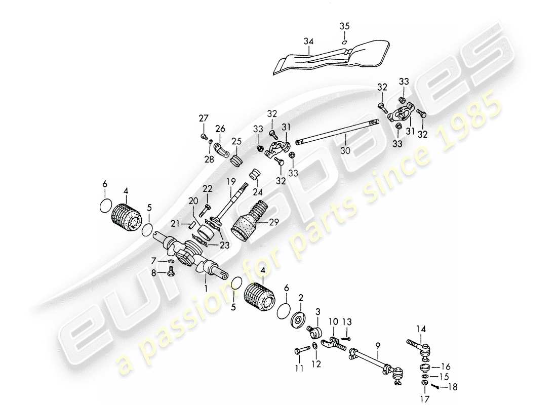 porsche 1967 (911/912) steering gear - steering linkage - d - mj 1969>> - mj 1969 part diagram