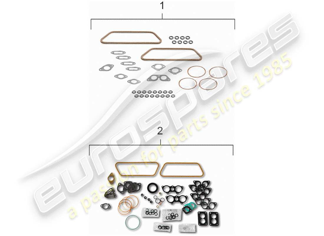 porsche 356/356a (1952) gasket set part diagram