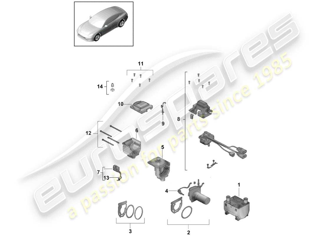 porsche 2020 (panamera 971-1) additional heater part diagram