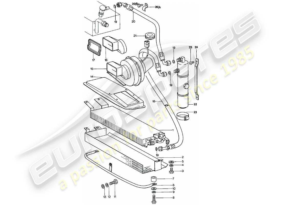 porsche 1982 (911) capacitor - refrigerant line - accessories and others part diagram