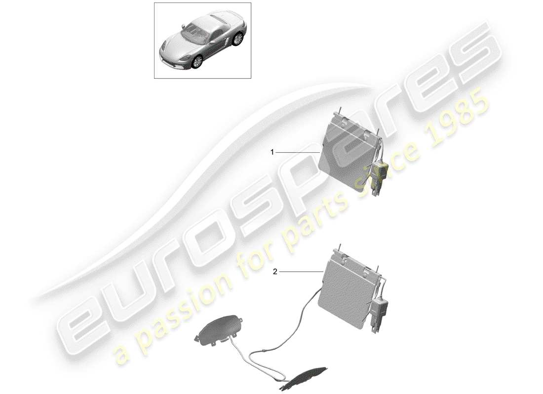 porsche 2019 (718 boxster) lumbar support part diagram