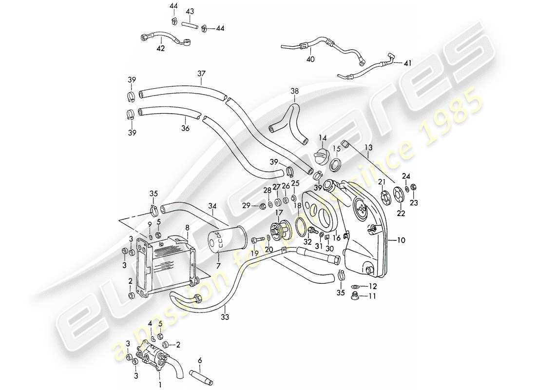 porsche 1970 (911) engine lubrication - d - mj 1973>> part diagram