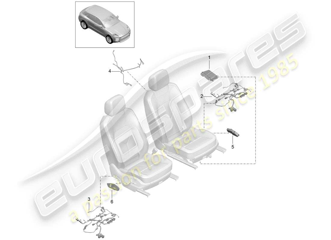 porsche macan (2020) electrics part diagram