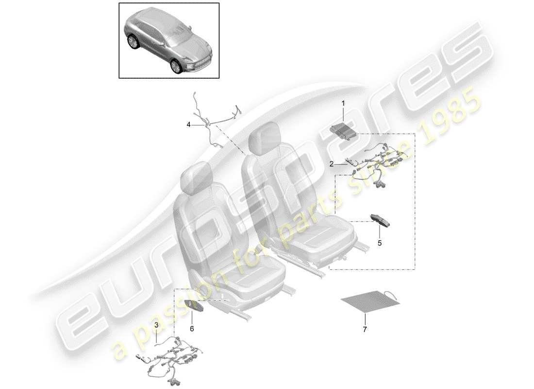 porsche 2019 (macan) electrics part diagram