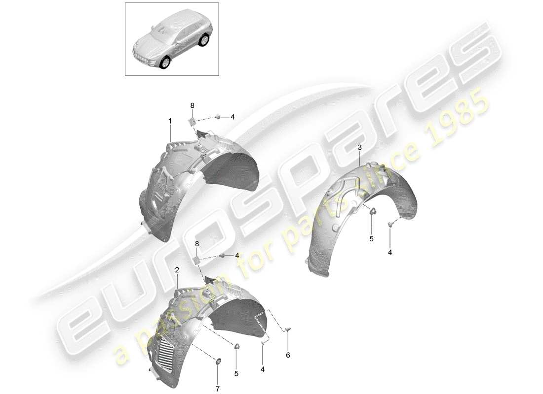 porsche 2018 (macan) lining part diagram