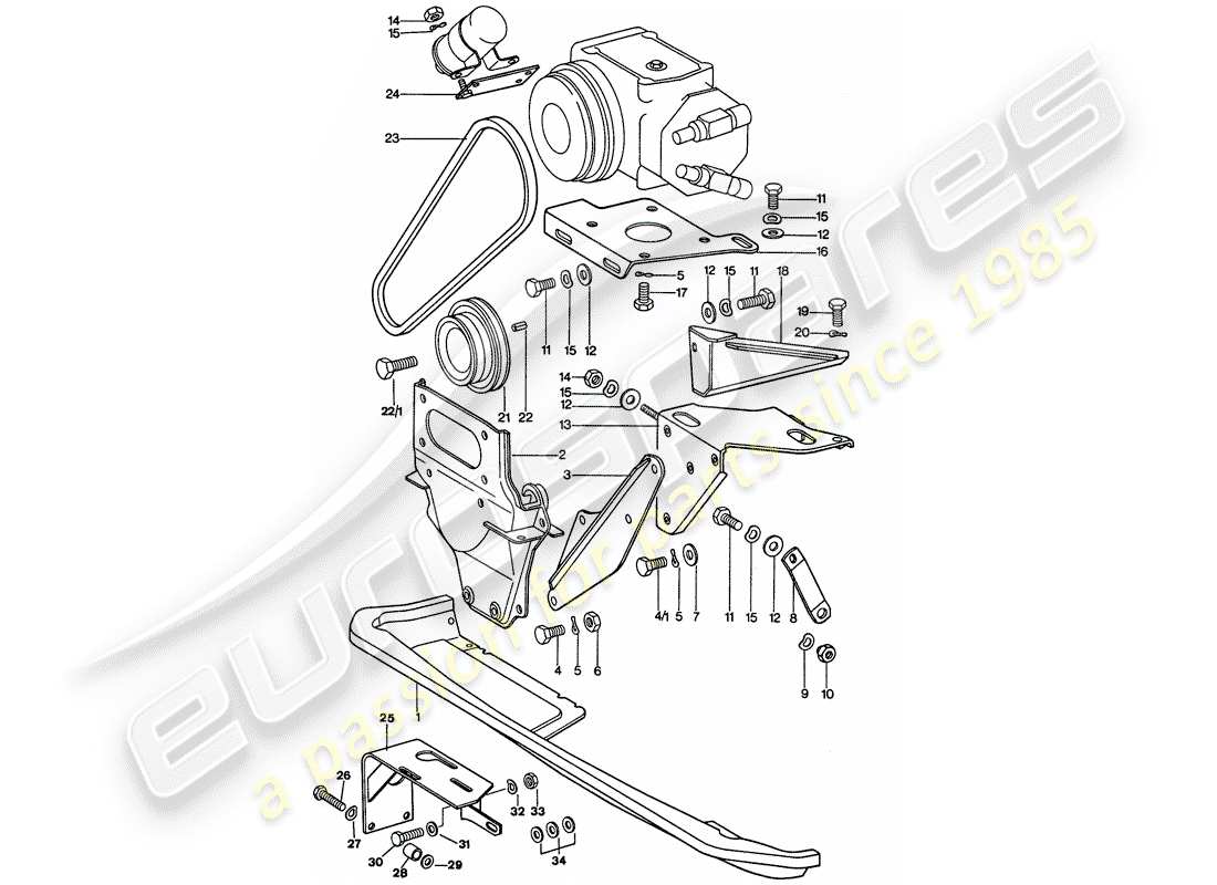 porsche 1975 (911) air conditioner part diagram