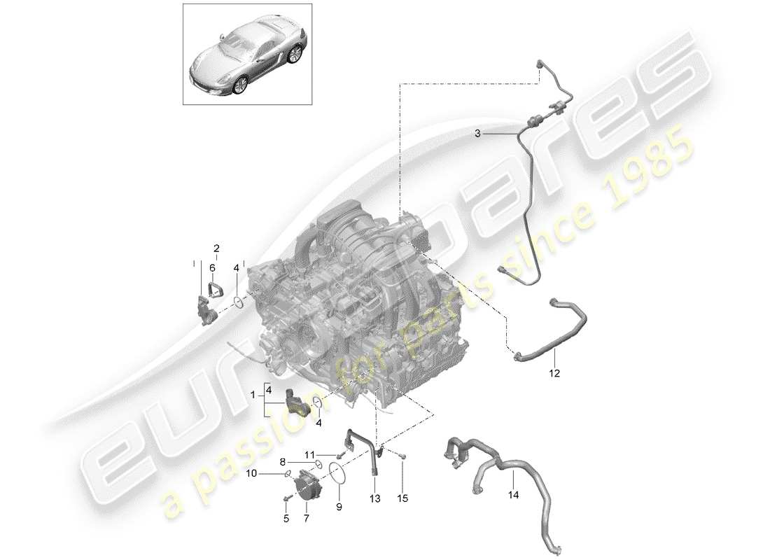 porsche 2016 (981 boxster) crankcase part diagram