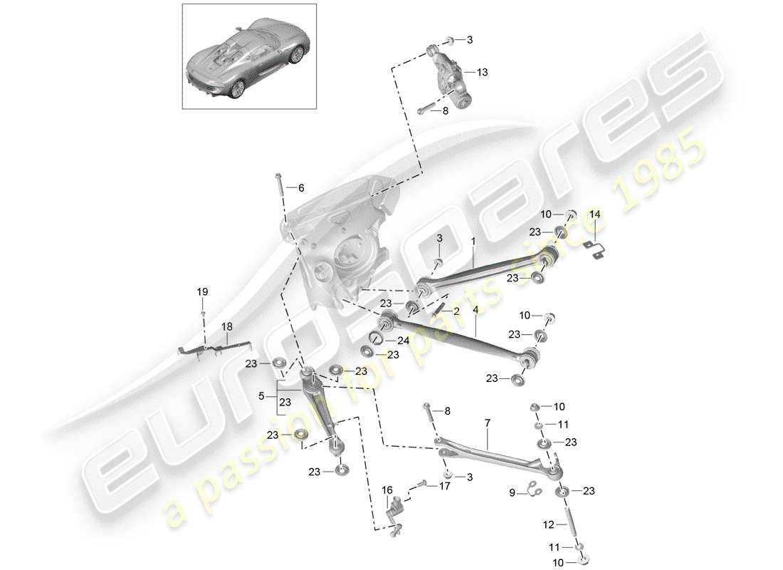 porsche 2015 (918 spyder) rear axle part diagram