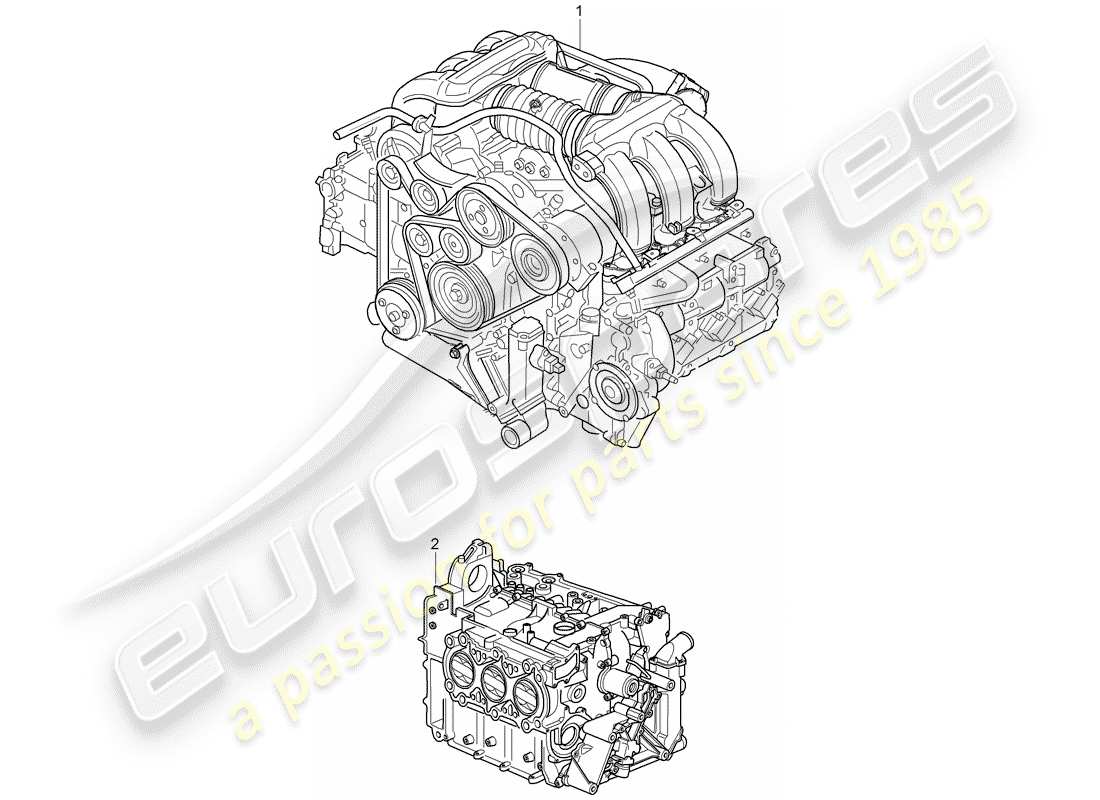 porsche 2007 (987 boxster) replacement engine part diagram