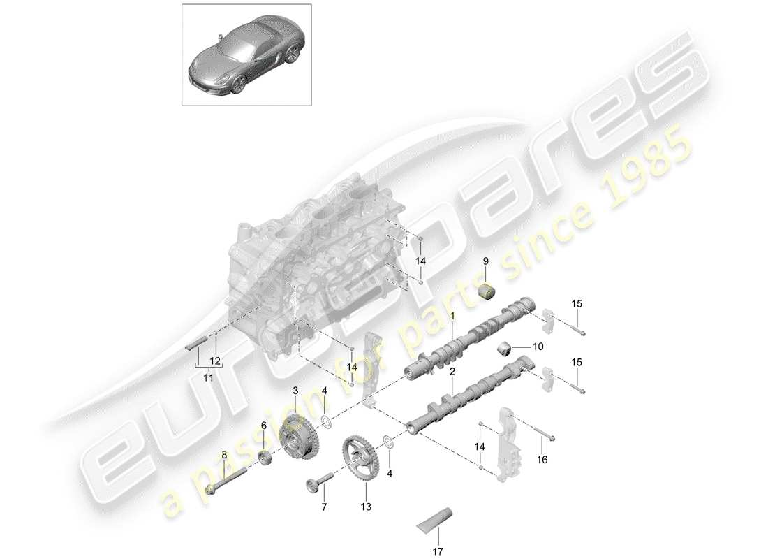 porsche 2016 (981 boxster) camshaft part diagram