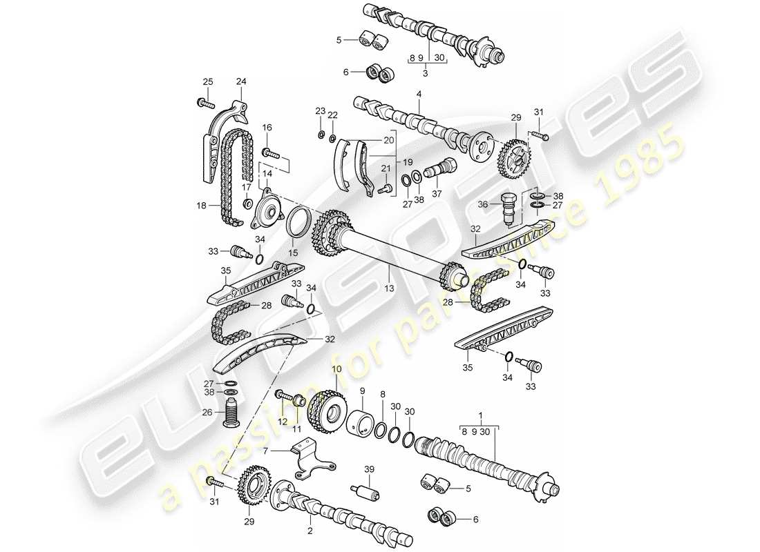 porsche 2005 (987 boxster) camshaft part diagram