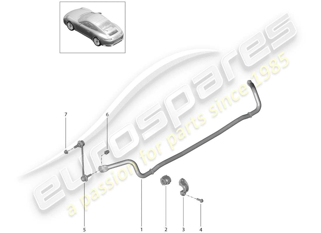 porsche 2017 (991-2) stabilizer part diagram