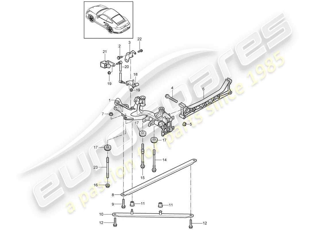 porsche 2013 (997-2 turbo / gt2 rs) rear axle part diagram