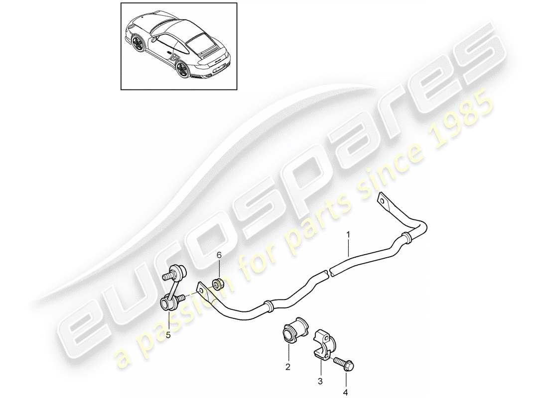 porsche 2011 (997-2 turbo / gt2 rs) stabilizer part diagram