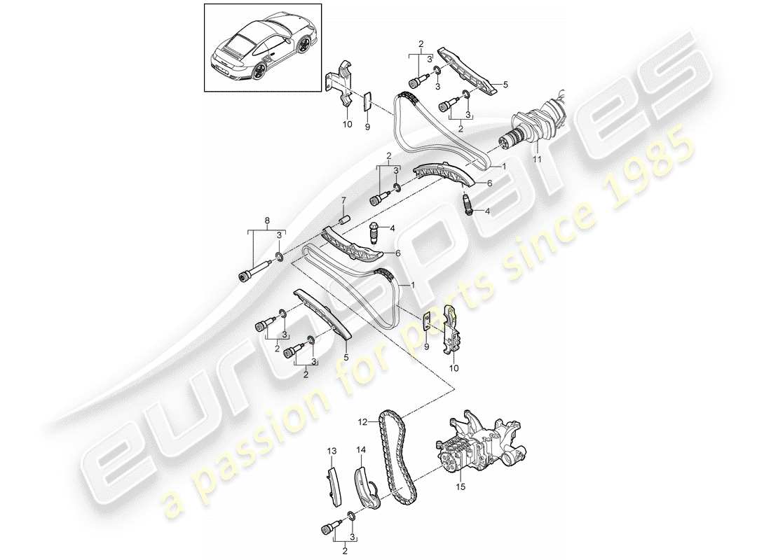 porsche 2011 (997-2 turbo / gt2 rs) valve control part diagram