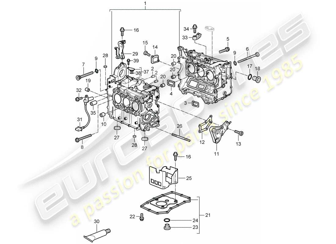 porsche 2006 (997-1) crankcase parts diagram