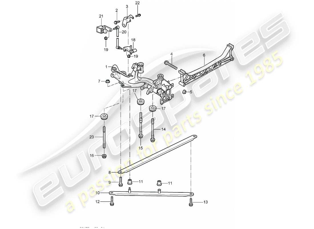 porsche 2006 (997-1) rear axle part diagram